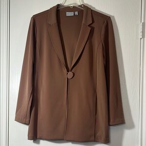 Susan Graver Graver Collection Open Front Blazer
Cardigan - Camel - Size XL